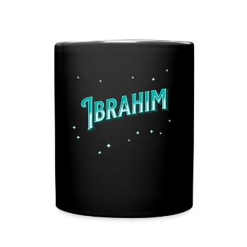Ibrahim Namen personalisiert - Tasse einfarbig - Schwarz - Vorne