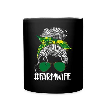 Farming Farmer Girl Wife Sun - Tasse einfarbig - Schwarz - Vorne