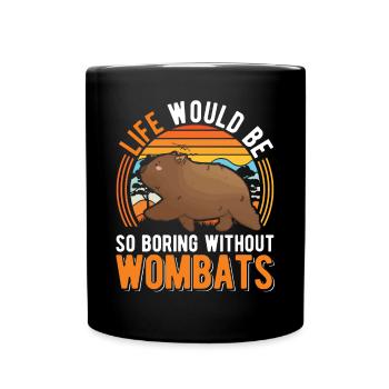 Australischer Wombat - Tasse einfarbig - Schwarz - Vorne