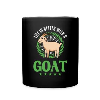La vie est meilleure avec une chèvre Ziegenwirt Ziege - Mug uni - noir - Devant