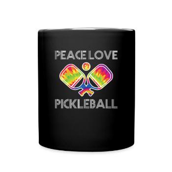 Peace Love Pickleball Shirt Geschenk - Tasse einfarbig - Schwarz - Vorne