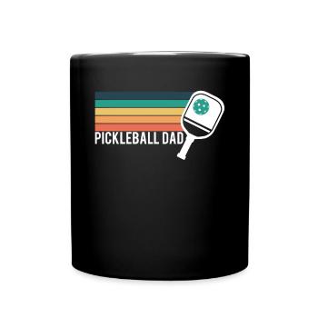 Vintage Retro Pickleball Dad Vater Papa Vatertag - Tasse einfarbig - Schwarz - Vorne