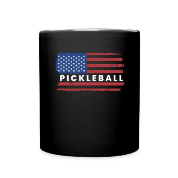 USA Flag America Flag Pickleball Shirt - Full Colour Mug - black - Front