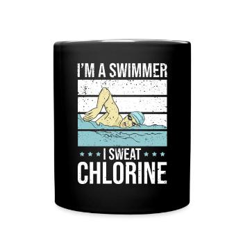 Je suis un nageur, je transpire clorine - Mug uni - noir - Devant