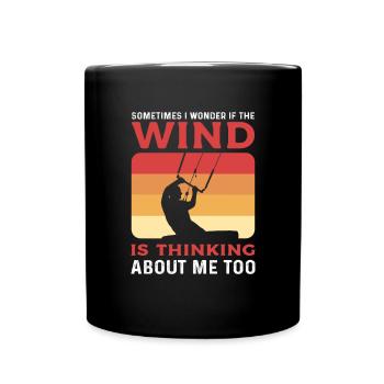 Vintage Kitesurfen Und Kiteboarding - Tasse einfarbig - Schwarz - Vorne