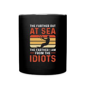 Kitesurf vintage et kitesurf - Mug uni - noir - Devant