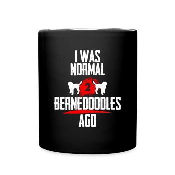 Ich war normal 2 Bernedoodles voher - Tasse einfarbig - Schwarz - Vorne