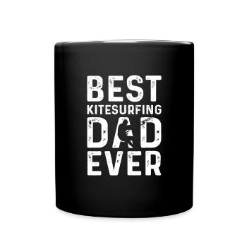 Das Beste. Kitesurfing Dad. Aller Zeiten. - Tasse einfarbig - Schwarz - Vorne