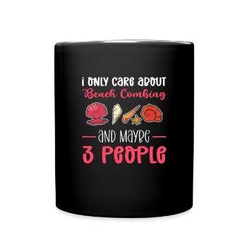 Beachcombing And 3 people. Collecting mussels - Full Colour Mug - black - Front