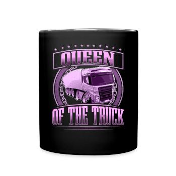 LKW Fahrerin - Tasse einfarbig - Schwarz - Vorne