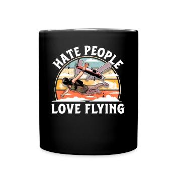 Skydiving Parachutists Parachute - Full Colour Mug - black - Front
