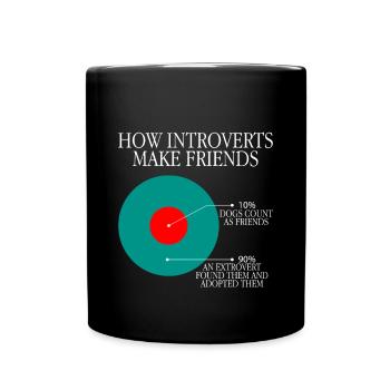 How Introverts Make Friends 3 - Tasse einfarbig - Schwarz - Vorne