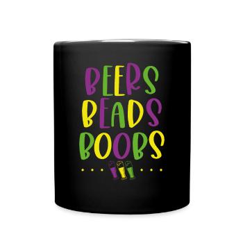 Bier perlen Brüste - Tasse einfarbig - Schwarz - Vorne