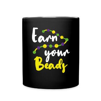 Verdienen Sie Ihre Perlen - Tasse einfarbig - Schwarz - Vorne