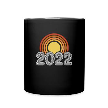Année 2022 Rétro Soleil - Mug uni - noir - Devant