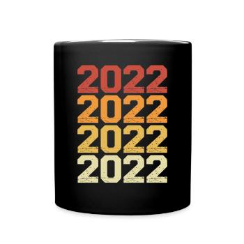Year 2022 Colored Retro - Full Colour Mug - black - Front