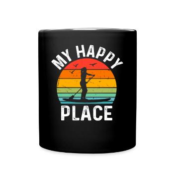 Stand Up Paddle Board My Happy Place - Water Sport - Full Colour Mug - black - Front