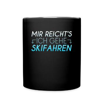 Ski Spruch - Tasse einfarbig - Schwarz - Vorne