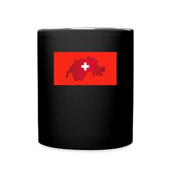 Schweiz Flagge - Tasse einfarbig - Schwarz - Vorne