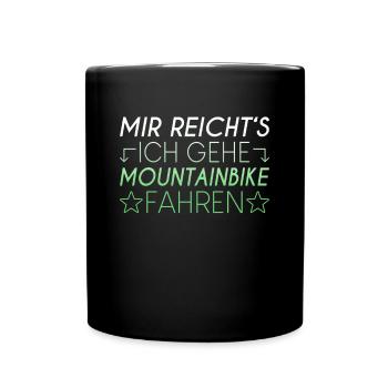 Mountainbike Spruch - Tasse einfarbig - Schwarz - Vorne