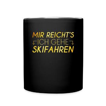 Ski Spruch - Tasse einfarbig - Schwarz - Vorne