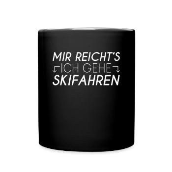 Ski Spruch - Tasse einfarbig - Schwarz - Vorne