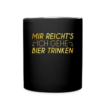 Bier Spruch - Tasse einfarbig - Schwarz - Vorne