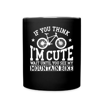 Enduro MTB Mountain Bike Riding - Tasse einfarbig - Schwarz - Vorne