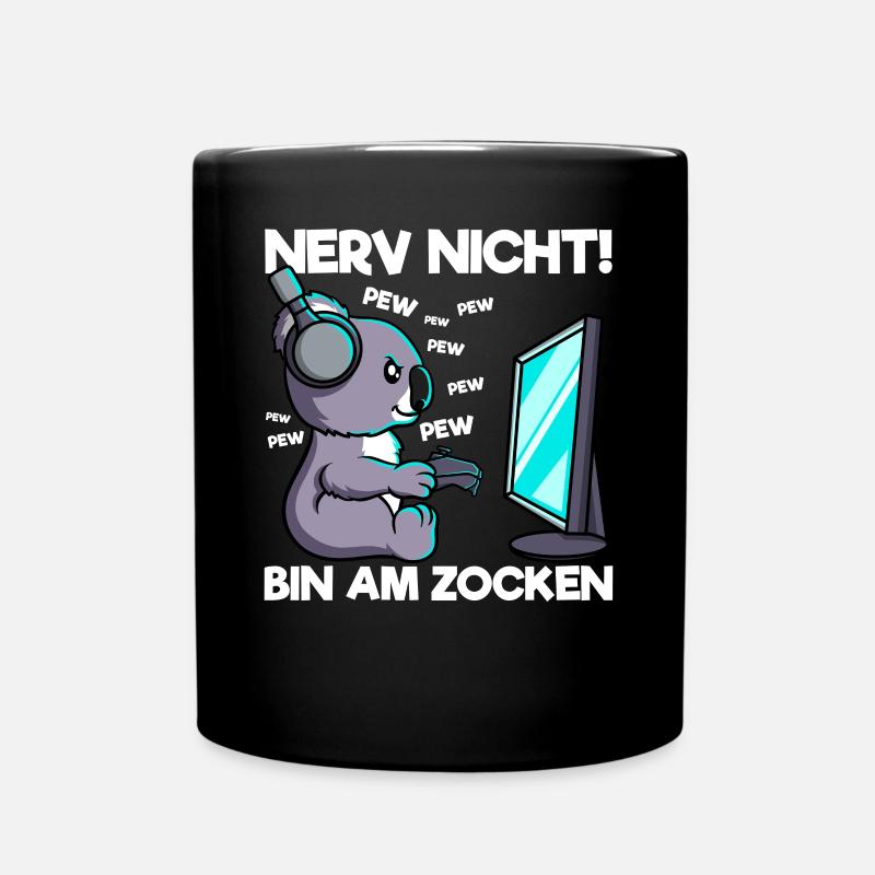 Nerv nicht bin am Zocken Gaming Koala - Tasse einfarbig - Schwarz