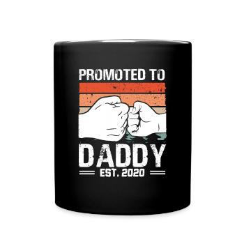 Promoted to Daddy 2020 Retro - Full Colour Mug - black - Front