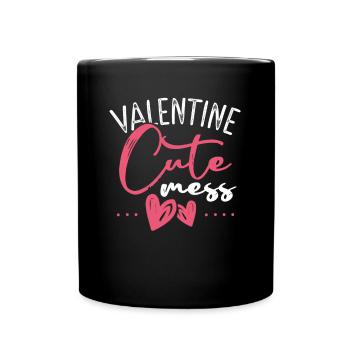 Valentinstag Süßes Durcheinander - Tasse einfarbig - Schwarz - Vorne