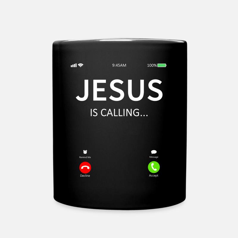 Jesus ruft Christen - Tasse einfarbig - Schwarz