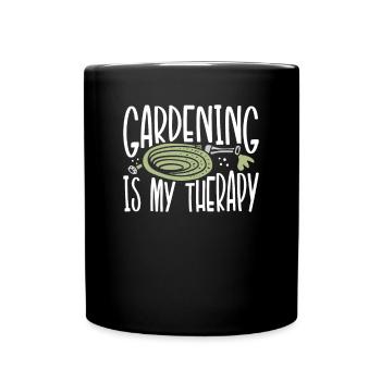 Le jardinage est ma thérapie - Mug uni - noir - Devant