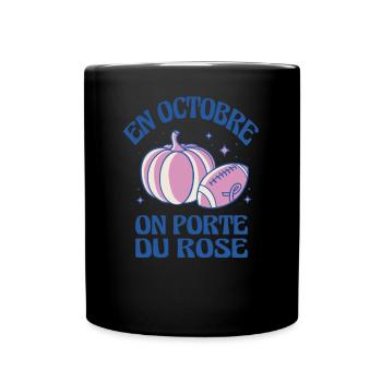 Im Oktober Tragen Wir Pink Pumpkin Adhesive Ribbon - Tasse einfarbig - Schwarz - Vorne