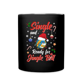Volleyball Costume Single and ready for Jingle - Tasse einfarbig - Schwarz - Vorne