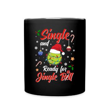 Fun Beachball Costume Single and ready for Jingle - Tasse einfarbig - Schwarz - Vorne