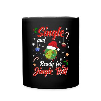 Fun Beachball Costume Single and ready for Jingle - Tasse einfarbig - Schwarz - Vorne