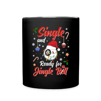 Fun Pool Ball Costume Single and ready for Jingle - Tasse einfarbig - Schwarz - Vorne