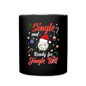 Fun Golf ball Costume Single and ready for Jingle - Tasse einfarbig - Schwarz - Vorne