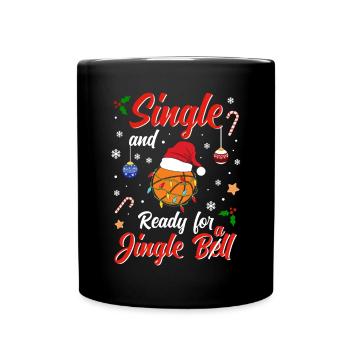 Fun Basketball Costume Single and ready for Jingle - Tasse einfarbig - Schwarz - Vorne