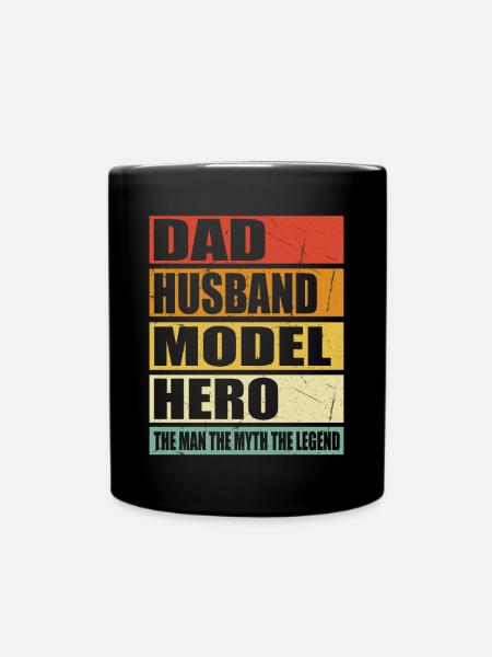 Vater Ehemann Model Held - Tasse einfarbig - Schwarz
