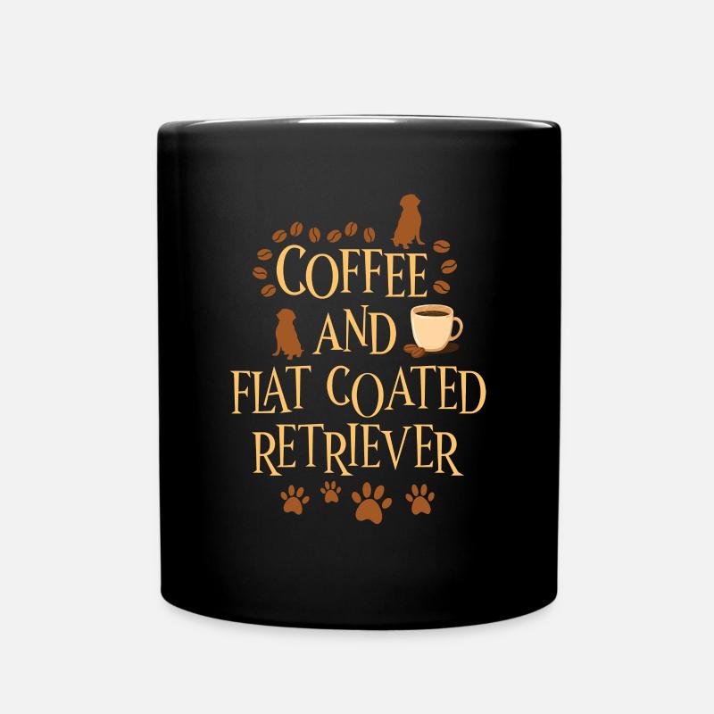 Café et Flat Coated Retriever - Mug uni - noir