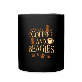 Coffee and Beagle - Full Colour Mug - black - Front