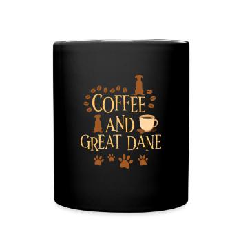 Coffee and Great Dane - Full Colour Mug - black - Front