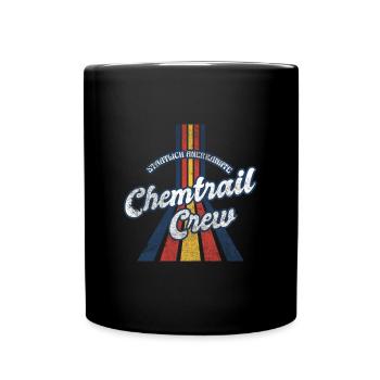 Vintage Retro Chemtrail Crew Parody Shirt - Tasse einfarbig - Schwarz - Vorne