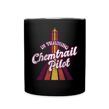 Vintage Retro Chemtrail Pilot Training Parody Shir - Tasse einfarbig - Schwarz - Vorne