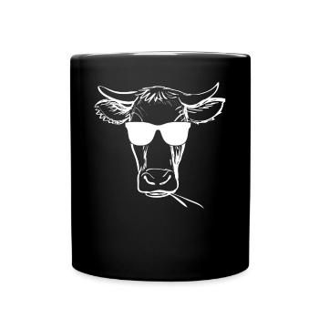 Cow Farmer Farm Farming - Dairy Cow Head Cow - Full Colour Mug - black - Front