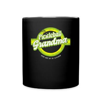 Pickleball grand-mère reste hors de ma chemise de cuisine - Mug uni - noir - Devant