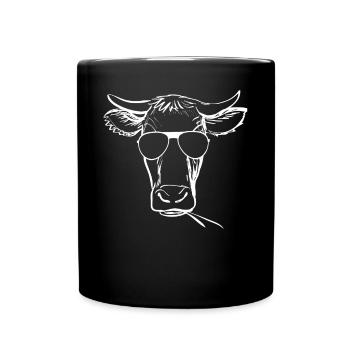 Dairy Cow Head Funny Cow Head - Cow Farmer Farm Fa - Full Colour Mug - black - Front