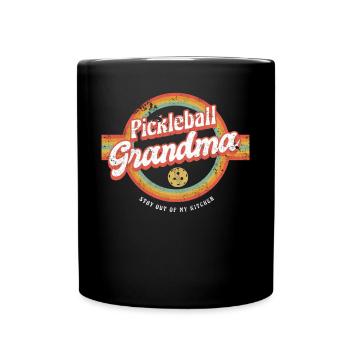 Pickleball grand-mère reste hors de ma chemise de cuisine - Mug uni - noir - Devant